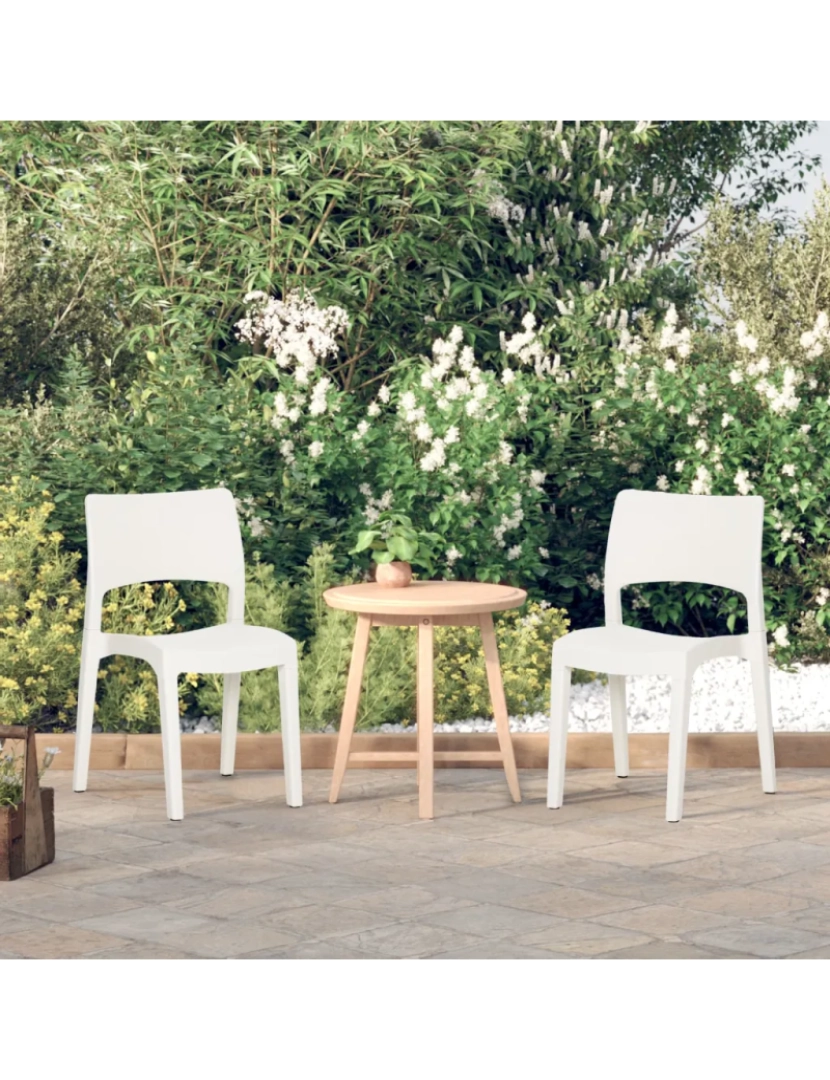 Vidaxl - 2 pcs Cadeiras de jardim，Poltrona de jardim，Cadeira exterior polipropileno branco CFW262995