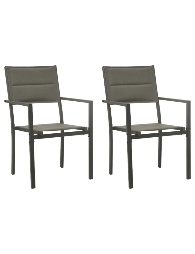 Vidaxl - 2 pcs Cadeiras de jardim，Poltrona de jardim，Cadeira exterior textilene e aço cinzento/antracite CFW466141