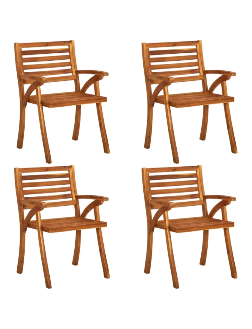Vidaxl - 4 pcs Cadeiras de jardim，Poltrona de jardim，Cadeira exterior madeira de acácia maciça CFW695274