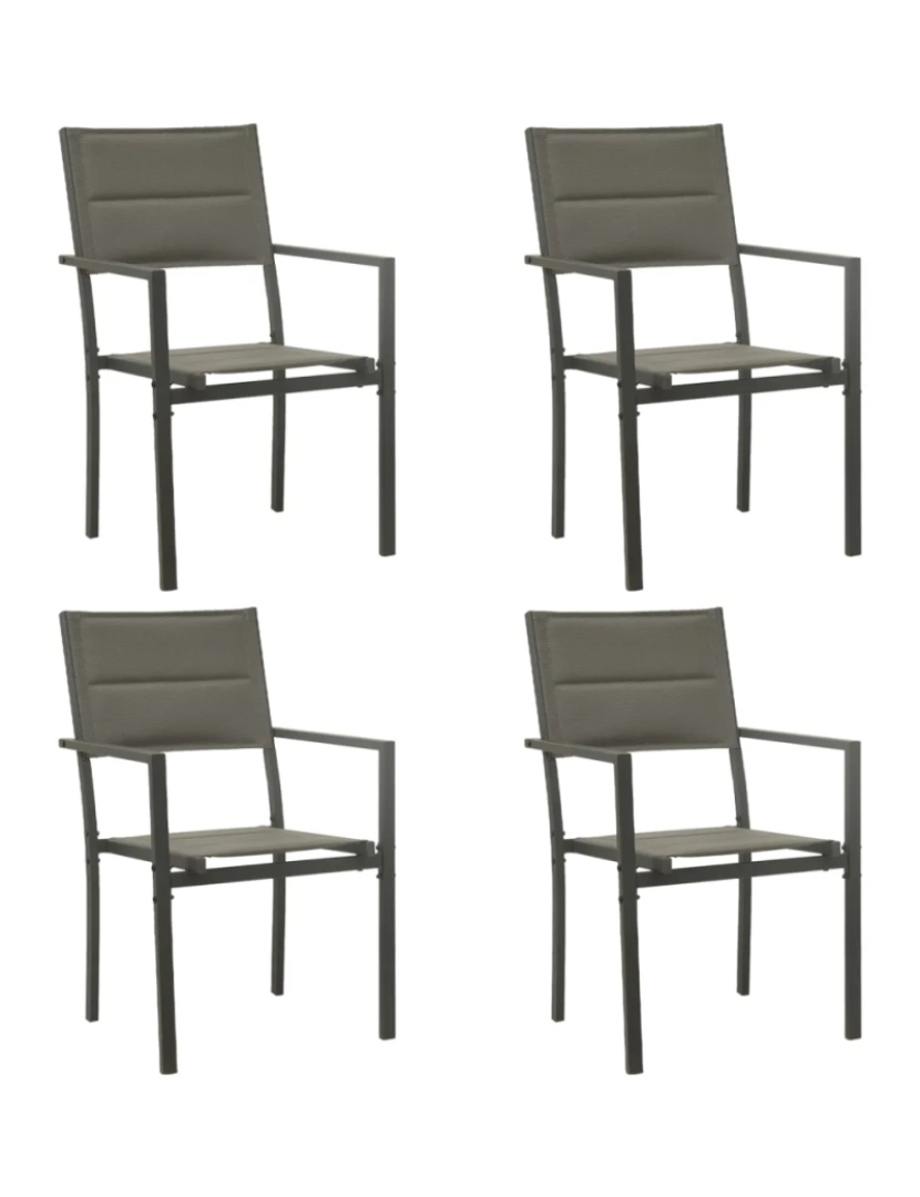 Vidaxl - 4 pcs Cadeiras de jardim，Poltrona de jardim，Cadeira exterior textilene e aço cinzento/antracite CFW979646