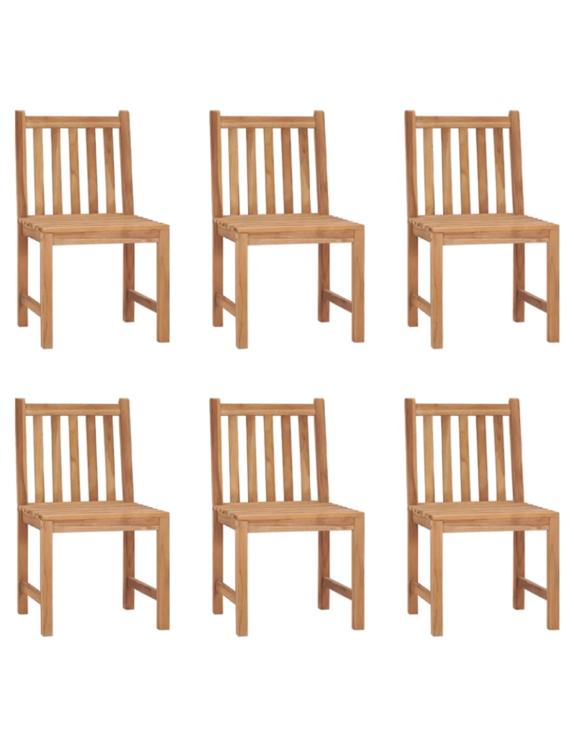 Vidaxl - 6 pcs Cadeiras de jardim，Poltrona de jardim，Cadeira exterior madeira de teca maciça CFW813635