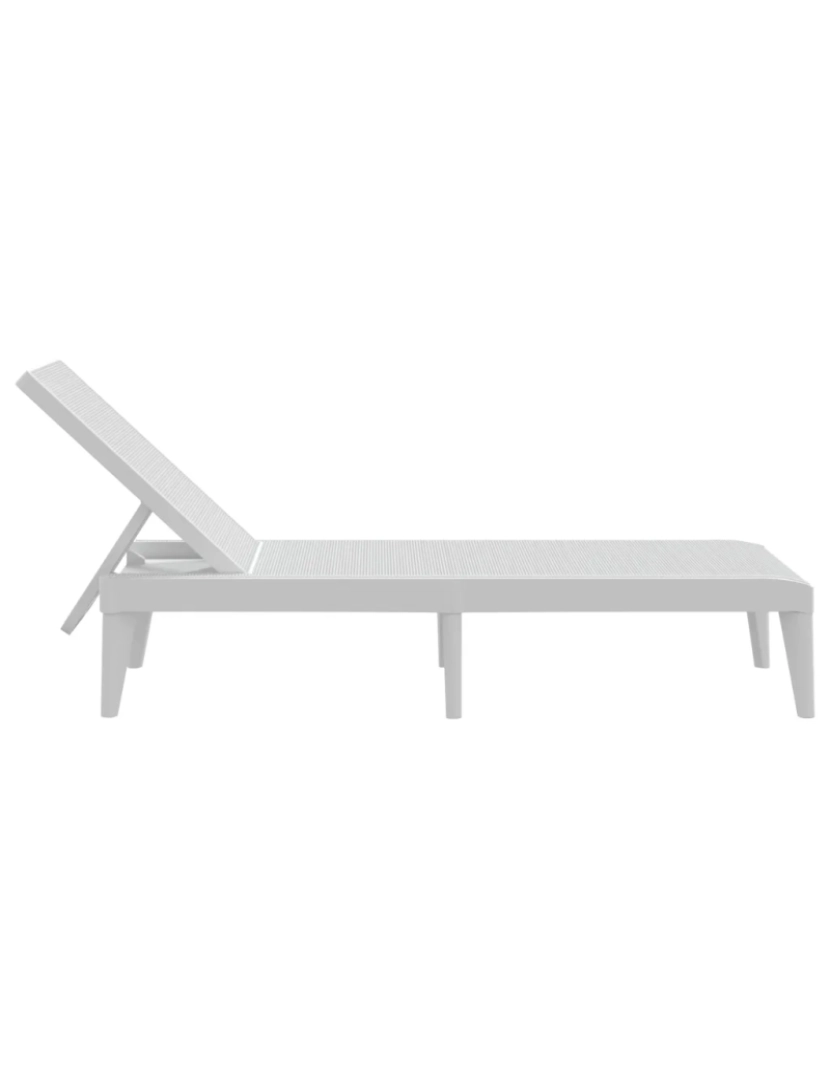 imagem de espreguiçadeira，Cadeira de repouso，Cadeira de descanso 186x60x29 cm PP branco CFW8230545