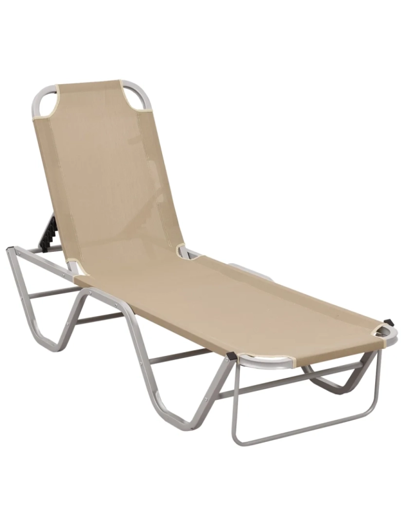 imagem de espreguiçadeira，Cadeira de repouso，Cadeira de descanso alumínio e textilene cor creme CFW9182121
