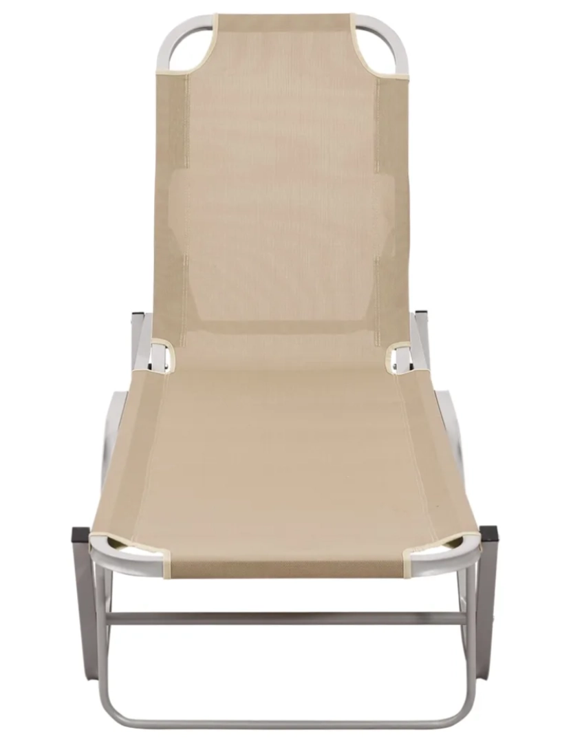 imagem de espreguiçadeira，Cadeira de repouso，Cadeira de descanso alumínio e textilene cor creme CFW9182122