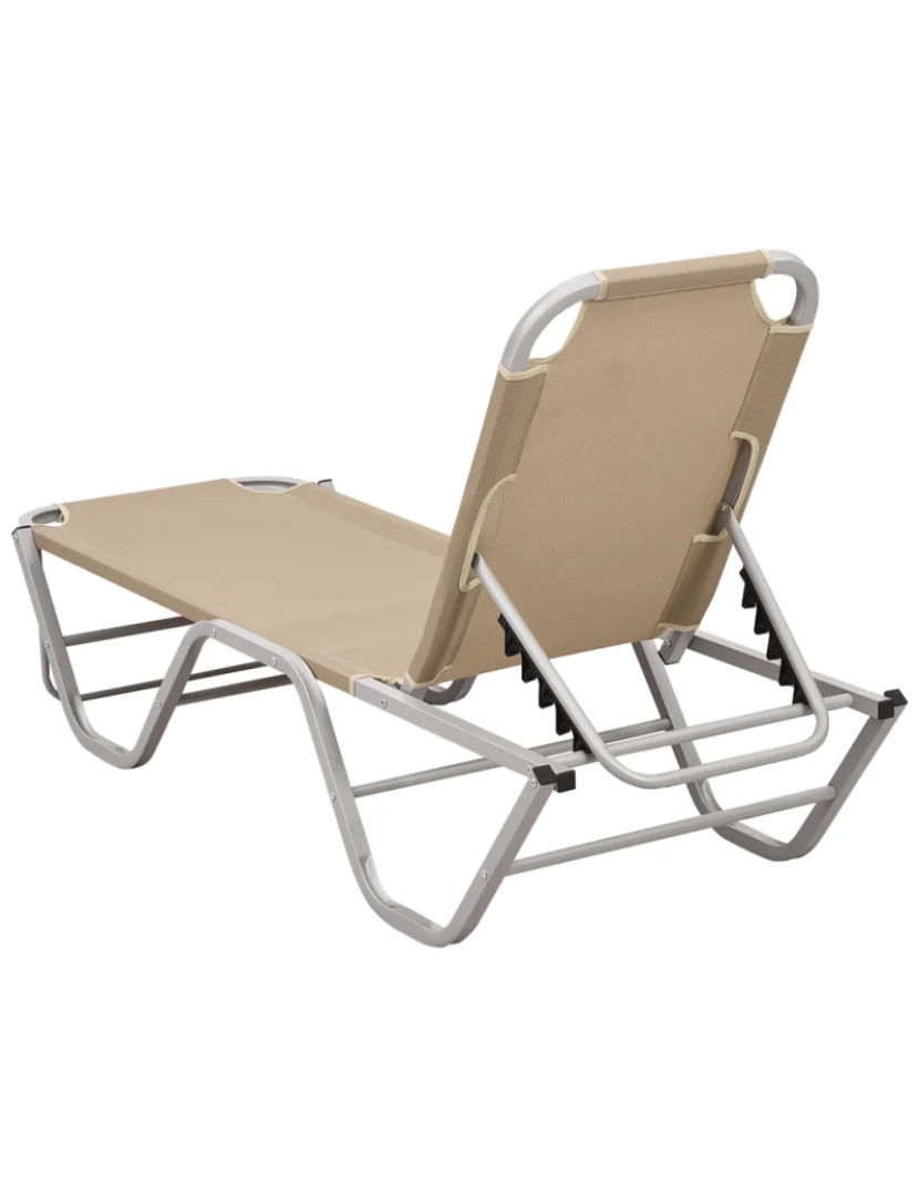 imagem de espreguiçadeira，Cadeira de repouso，Cadeira de descanso alumínio e textilene cor creme CFW9182124