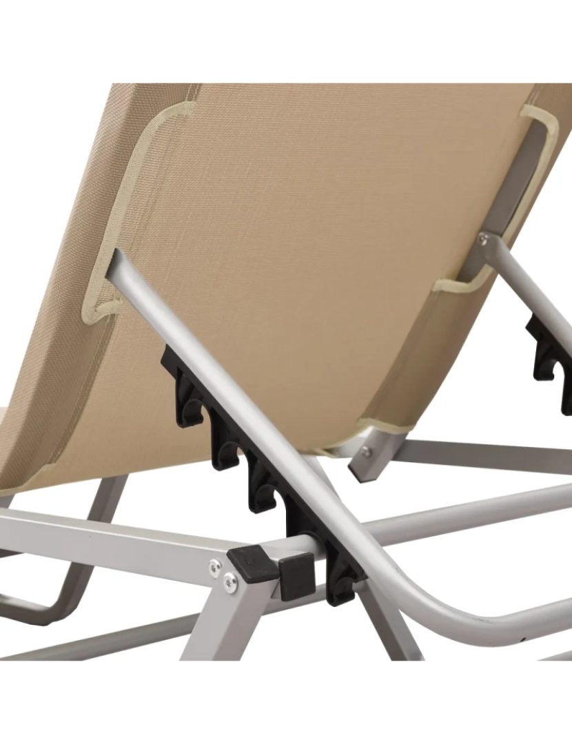 imagem de espreguiçadeira，Cadeira de repouso，Cadeira de descanso alumínio e textilene cor creme CFW9182127