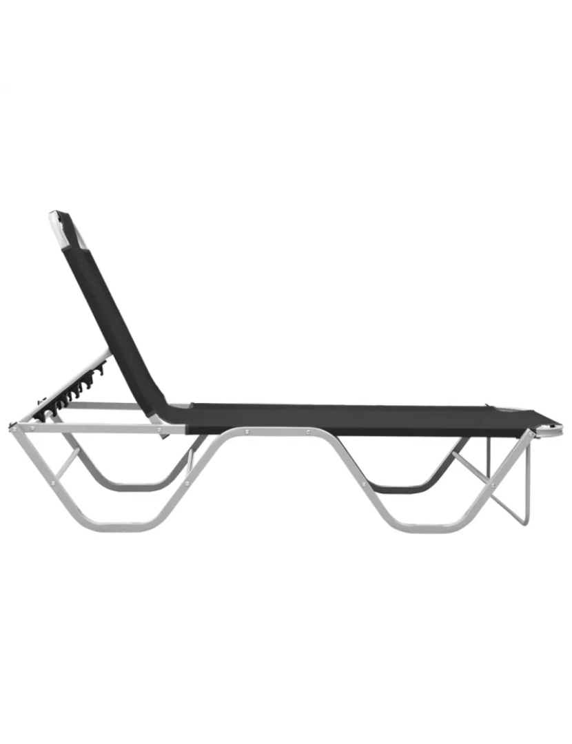 imagem de espreguiçadeira，Cadeira de repouso，Cadeira de descanso alumínio e textilene preto CFW4096792