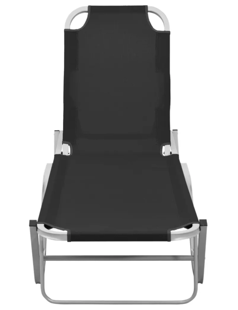 imagem de espreguiçadeira，Cadeira de repouso，Cadeira de descanso alumínio e textilene preto CFW4096793