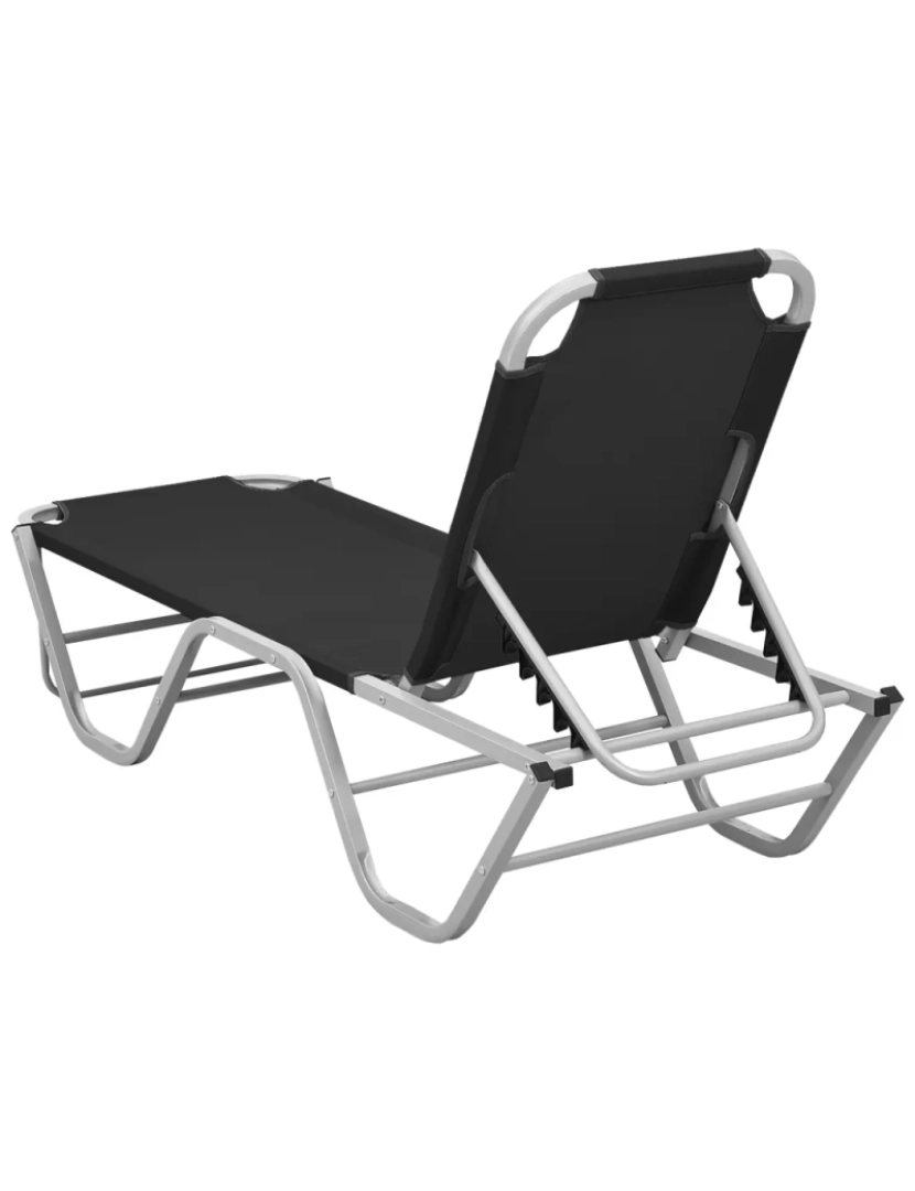 imagem de espreguiçadeira，Cadeira de repouso，Cadeira de descanso alumínio e textilene preto CFW4096794