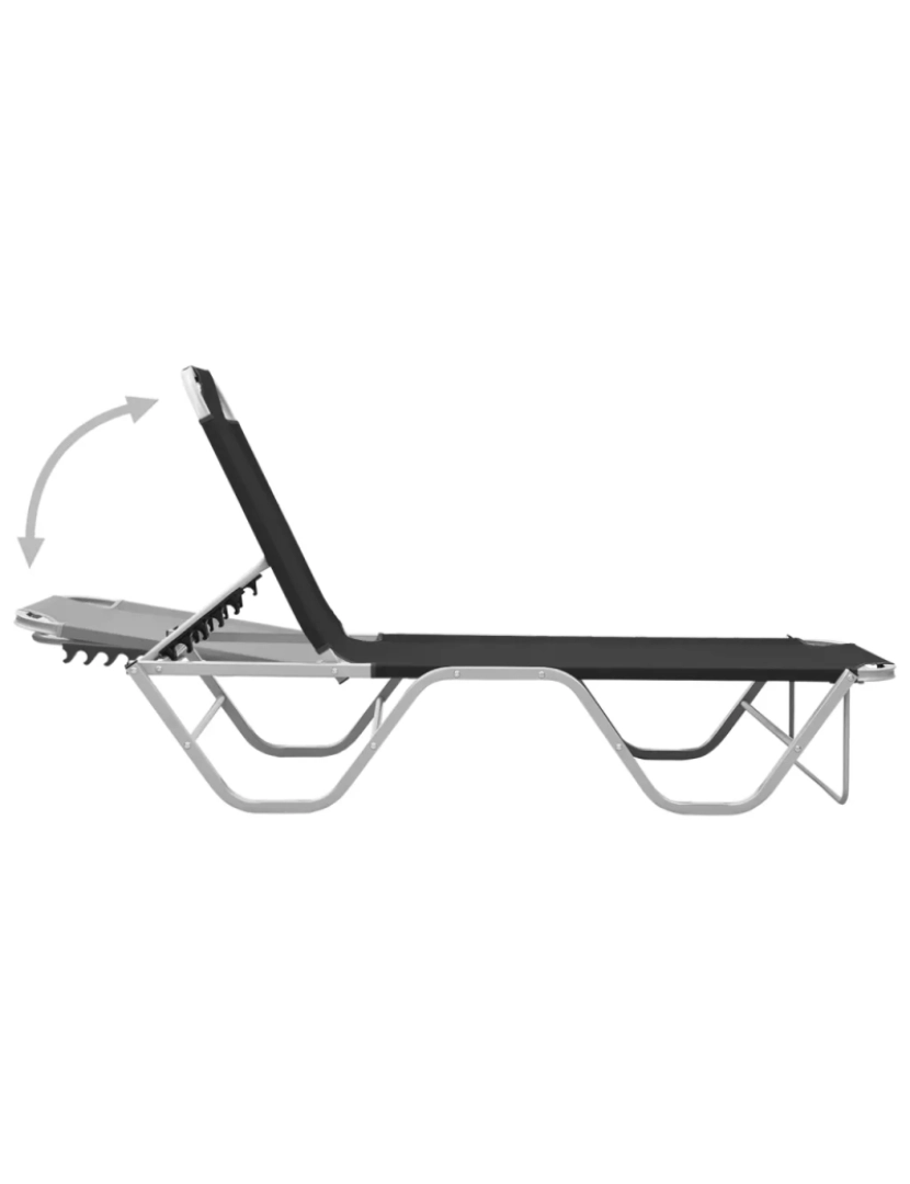 imagem de espreguiçadeira，Cadeira de repouso，Cadeira de descanso alumínio e textilene preto CFW4096795