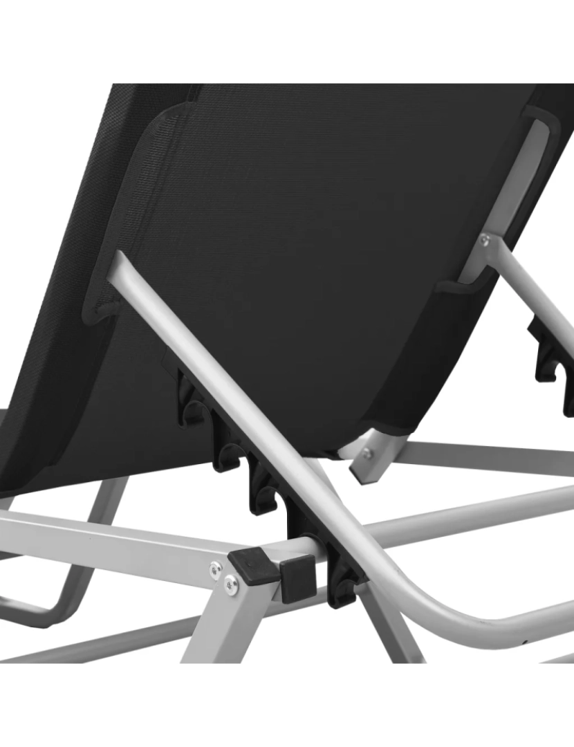imagem de espreguiçadeira，Cadeira de repouso，Cadeira de descanso alumínio e textilene preto CFW4096797