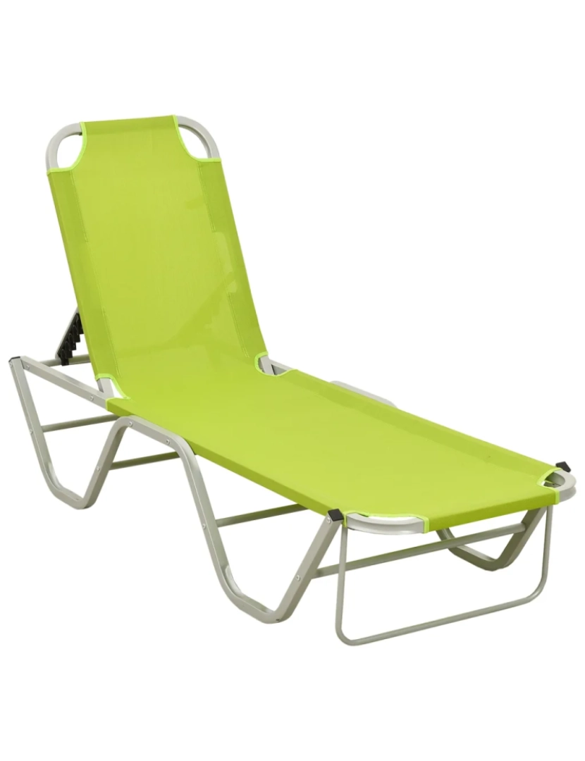 imagem de espreguiçadeira，Cadeira de repouso，Cadeira de descanso alumínio e textilene verde CFW2289451