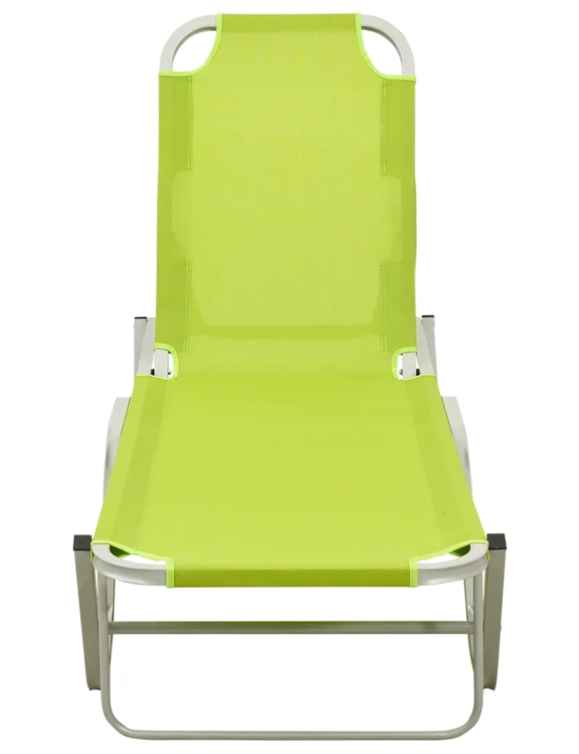 imagem de espreguiçadeira，Cadeira de repouso，Cadeira de descanso alumínio e textilene verde CFW2289452