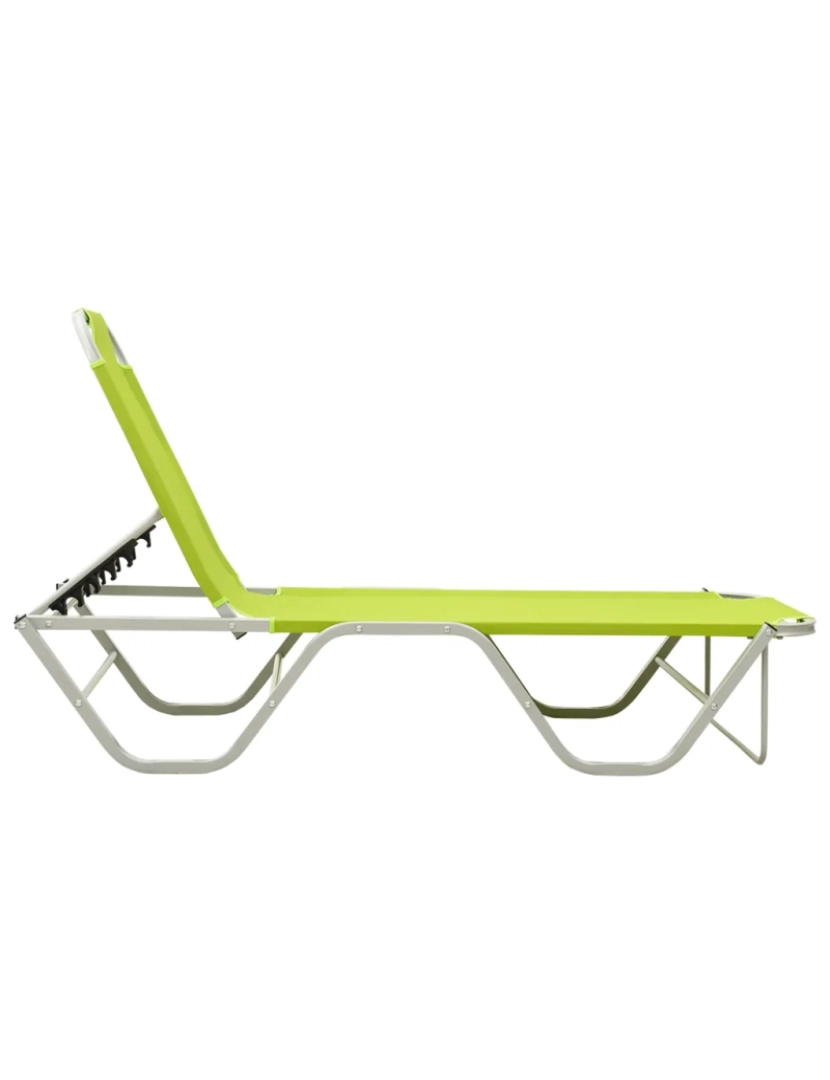 imagem de espreguiçadeira，Cadeira de repouso，Cadeira de descanso alumínio e textilene verde CFW2289453