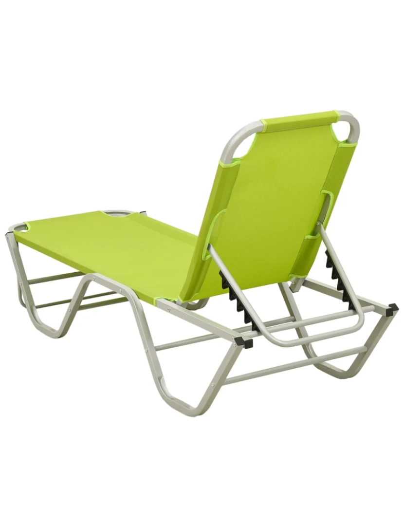 imagem de espreguiçadeira，Cadeira de repouso，Cadeira de descanso alumínio e textilene verde CFW2289454