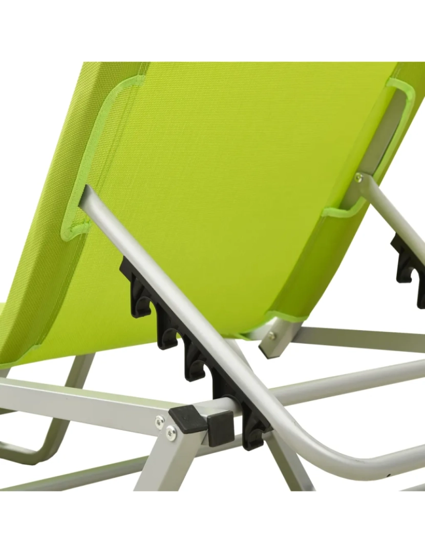 imagem de espreguiçadeira，Cadeira de repouso，Cadeira de descanso alumínio e textilene verde CFW2289457