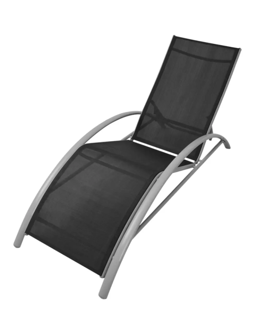 imagem de espreguiçadeira，Cadeira de repouso，Cadeira de descanso alumínio preto CFW8498391