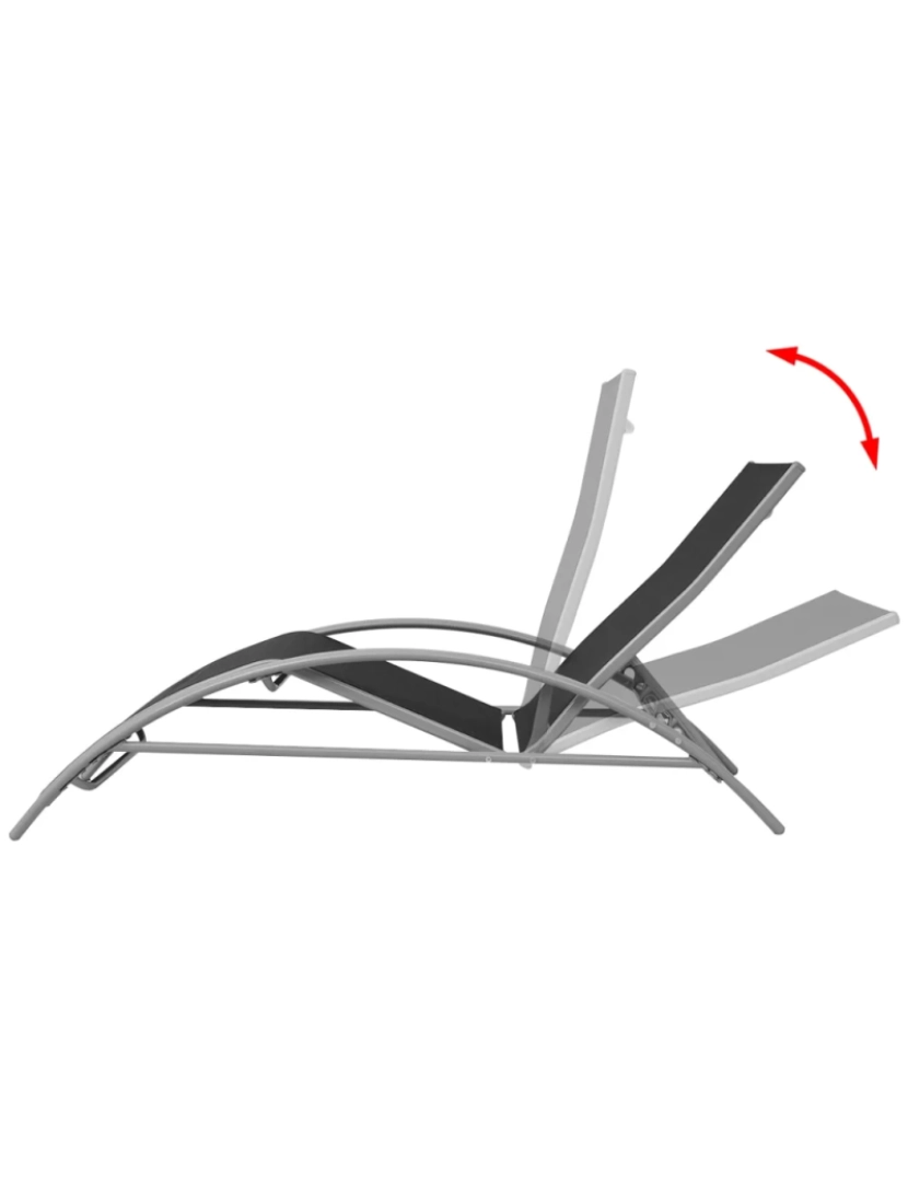 imagem de espreguiçadeira，Cadeira de repouso，Cadeira de descanso alumínio preto CFW8498394