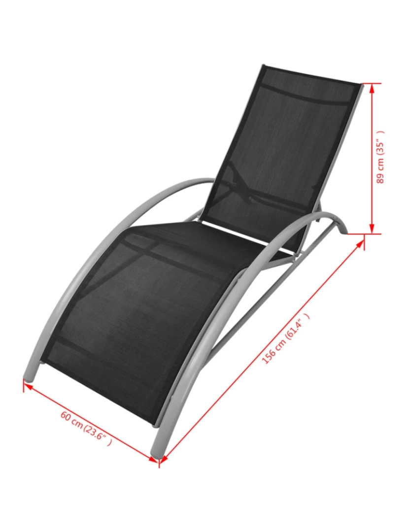 imagem de espreguiçadeira，Cadeira de repouso，Cadeira de descanso alumínio preto CFW8498396