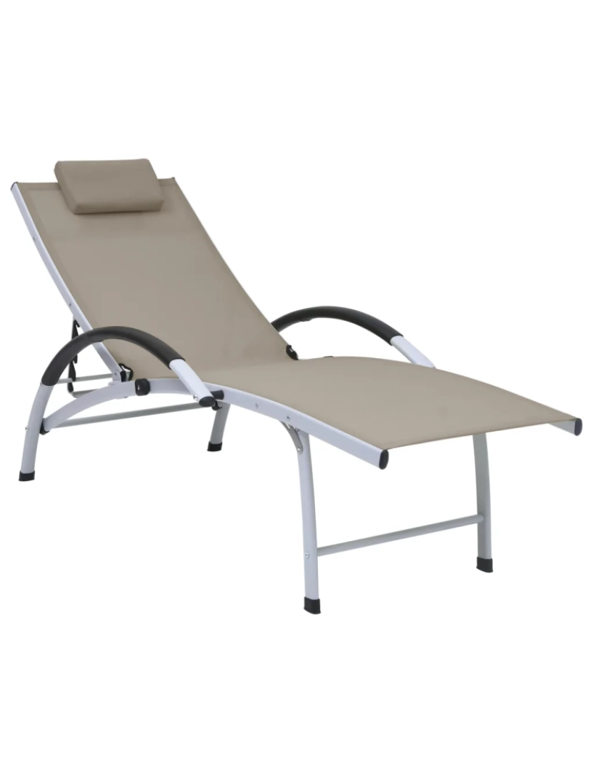 Vidaxl - espreguiçadeira，Cadeira de repouso，Cadeira de descanso alumínio textilene cinzento-acastanhado CFW570393