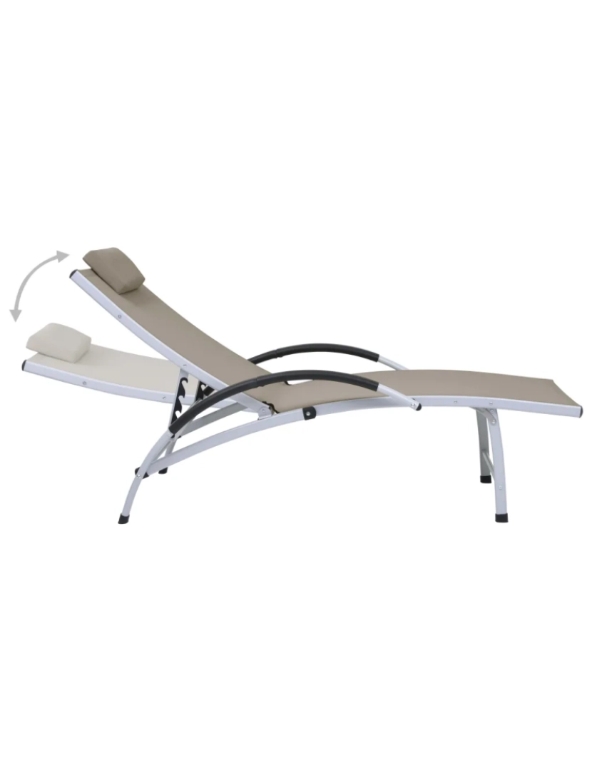 imagem de espreguiçadeira，Cadeira de repouso，Cadeira de descanso alumínio textilene cinzento-acastanhado CFW5703933