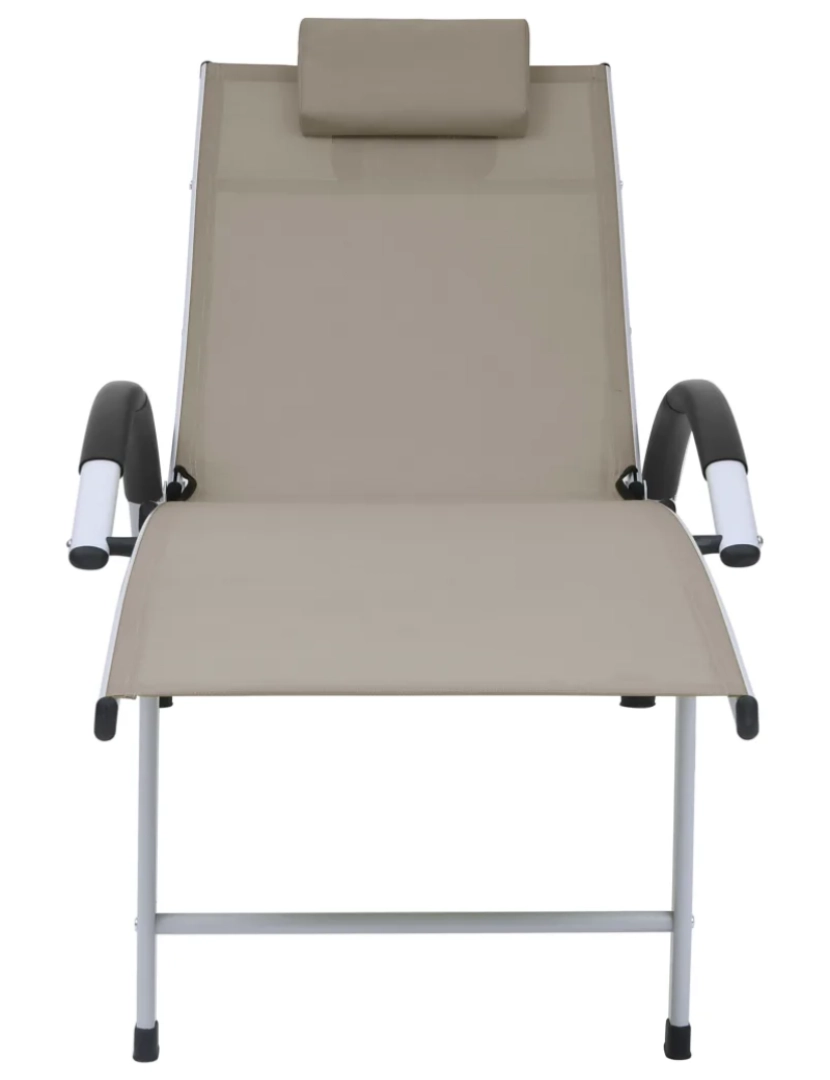 imagem de espreguiçadeira，Cadeira de repouso，Cadeira de descanso alumínio textilene cinzento-acastanhado CFW5703935