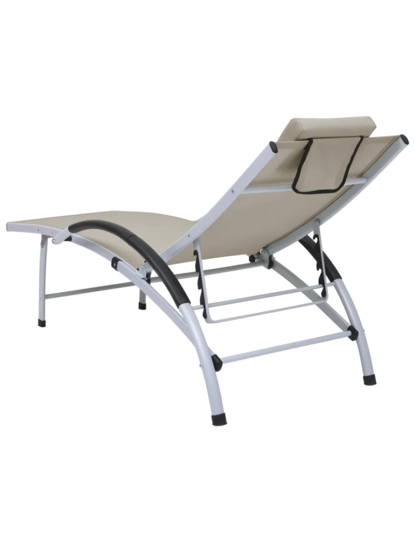imagem de espreguiçadeira，Cadeira de repouso，Cadeira de descanso alumínio textilene creme CFW4527964