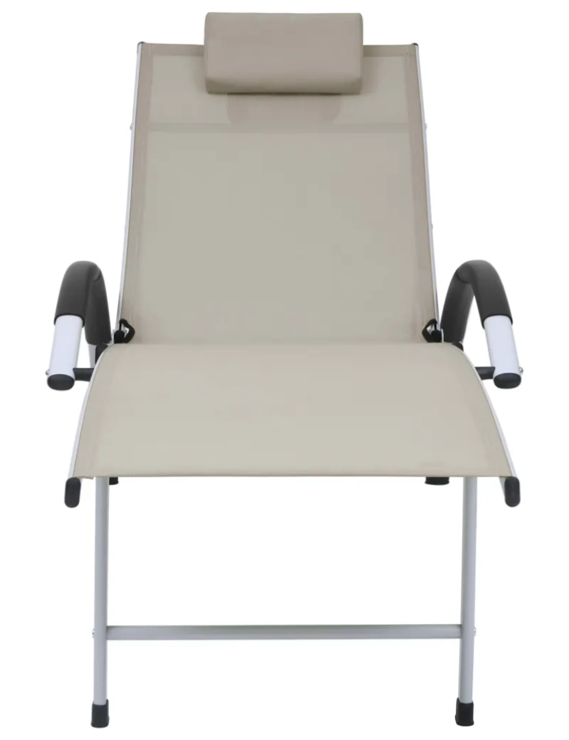 imagem de espreguiçadeira，Cadeira de repouso，Cadeira de descanso alumínio textilene creme CFW4527965