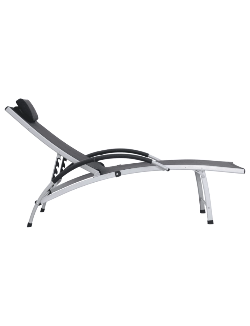 imagem de espreguiçadeira，Cadeira de repouso，Cadeira de descanso alumínio textilene preto CFW1460803