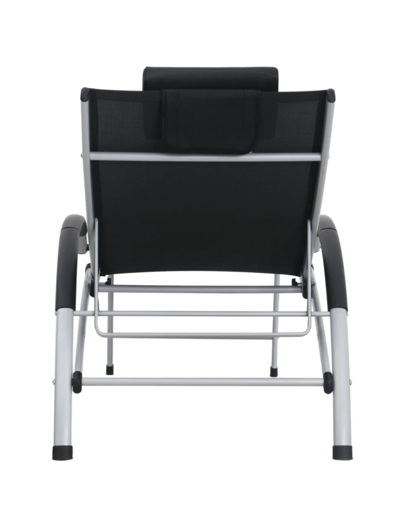 imagem de espreguiçadeira，Cadeira de repouso，Cadeira de descanso alumínio textilene preto CFW1460805