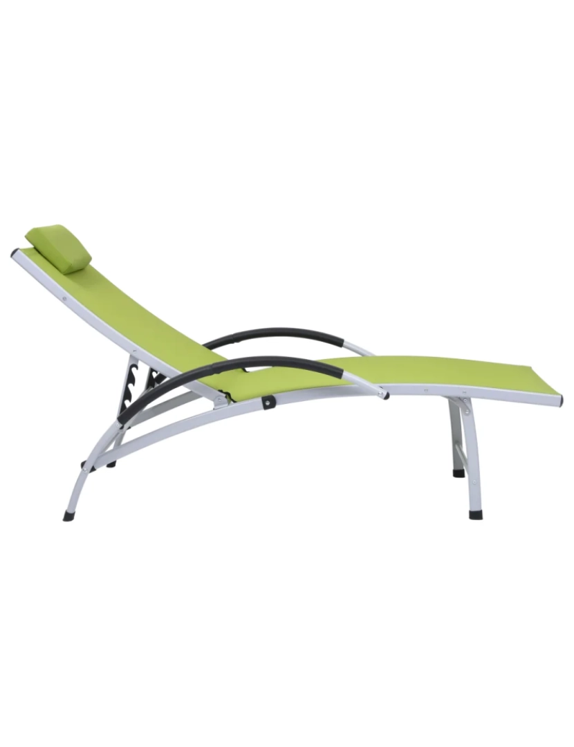 imagem de espreguiçadeira，Cadeira de repouso，Cadeira de descanso alumínio textilene verde CFW2062782