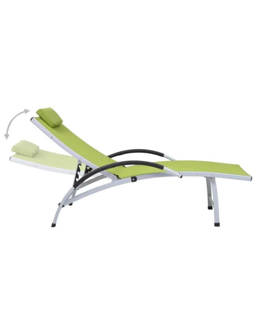 imagem de espreguiçadeira，Cadeira de repouso，Cadeira de descanso alumínio textilene verde CFW2062783