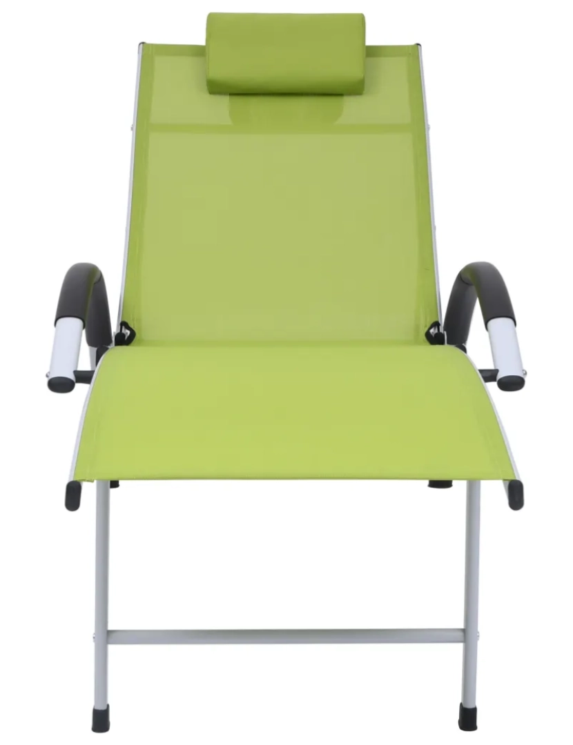 imagem de espreguiçadeira，Cadeira de repouso，Cadeira de descanso alumínio textilene verde CFW2062785