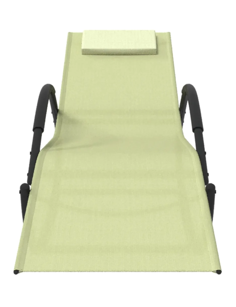 imagem de 2 pcs espreguiçadeira，Cadeira de repouso，Cadeira de descanso baloiço aço e textilene cor creme CFW3000454