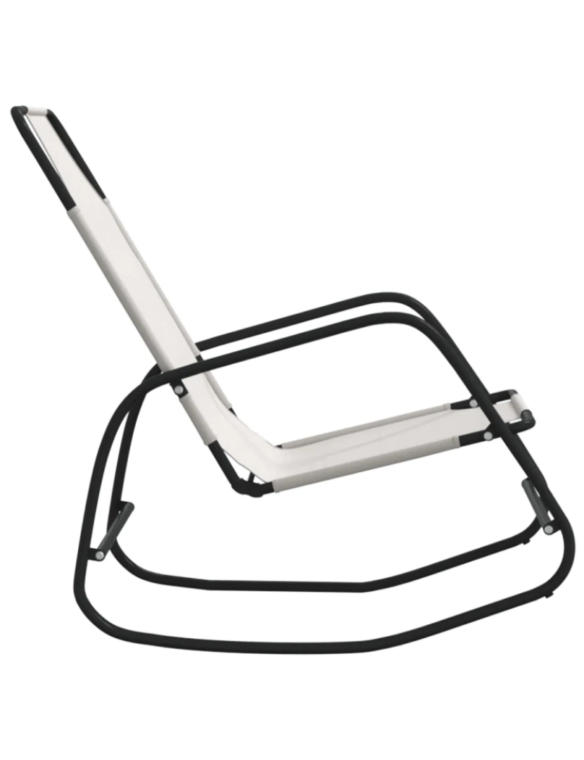 imagem de 2 pcs espreguiçadeira，Cadeira de repouso，Cadeira de descanso baloiço aço e textilene cor creme CFW8247123