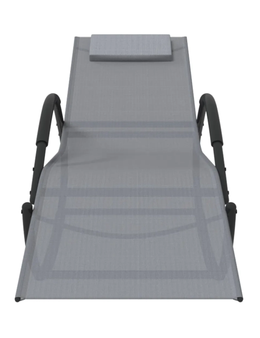 imagem de espreguiçadeira，Cadeira de repouso，Cadeira de descanso baloiço aço e textilene cinzento CFW4992113