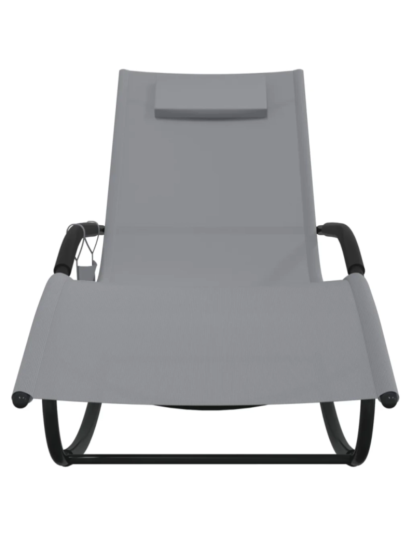 imagem de espreguiçadeira，Cadeira de repouso，Cadeira de descanso baloiço aço e textilene cinzento CFW1725863