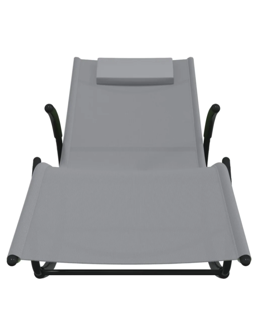 imagem de espreguiçadeira，Cadeira de repouso，Cadeira de descanso baloiço aço e textilene cinzento CFW3147823