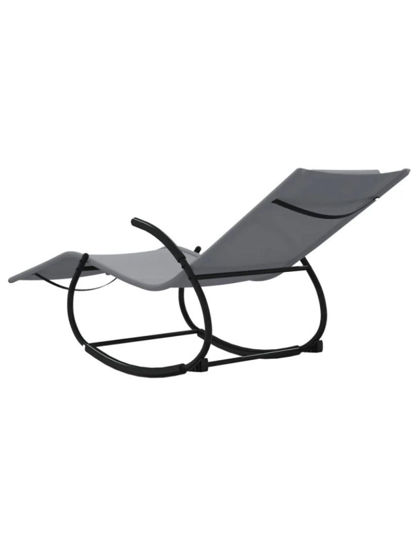 imagem de espreguiçadeira，Cadeira de repouso，Cadeira de descanso baloiço aço e textilene cinzento CFW3147825