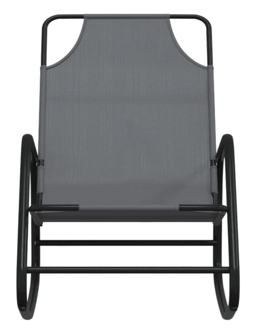 imagem de espreguiçadeira，Cadeira de repouso，Cadeira de descanso baloiço aço e textilene cinzento CFW6724643