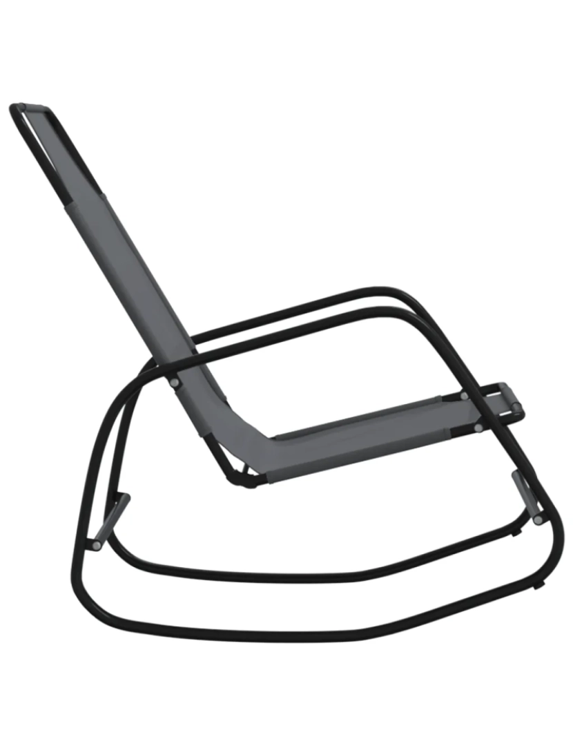 imagem de espreguiçadeira，Cadeira de repouso，Cadeira de descanso baloiço aço e textilene cinzento CFW6724644