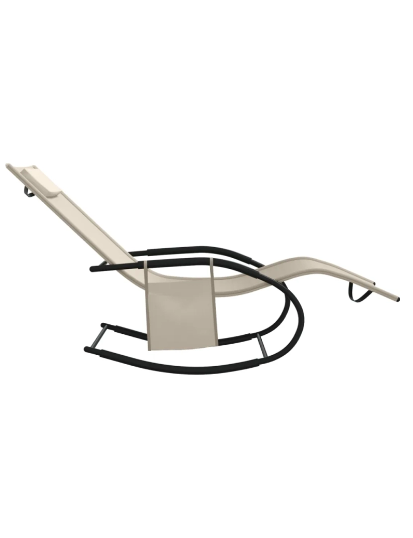 imagem de espreguiçadeira，Cadeira de repouso，Cadeira de descanso baloiço aço e textilene cor creme CFW5156284