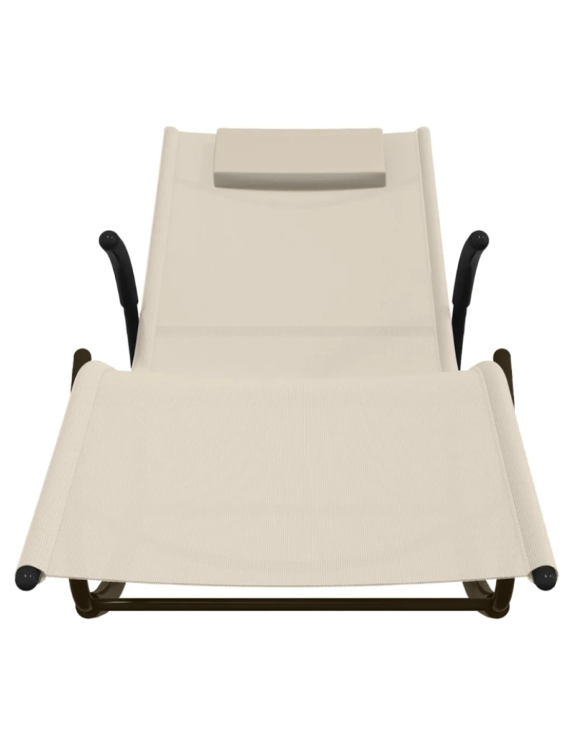 imagem de espreguiçadeira，Cadeira de repouso，Cadeira de descanso baloiço aço e textilene cor creme CFW3171613