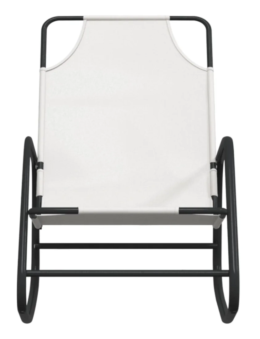 imagem de espreguiçadeira，Cadeira de repouso，Cadeira de descanso baloiço aço e textilene cor creme CFW9895863
