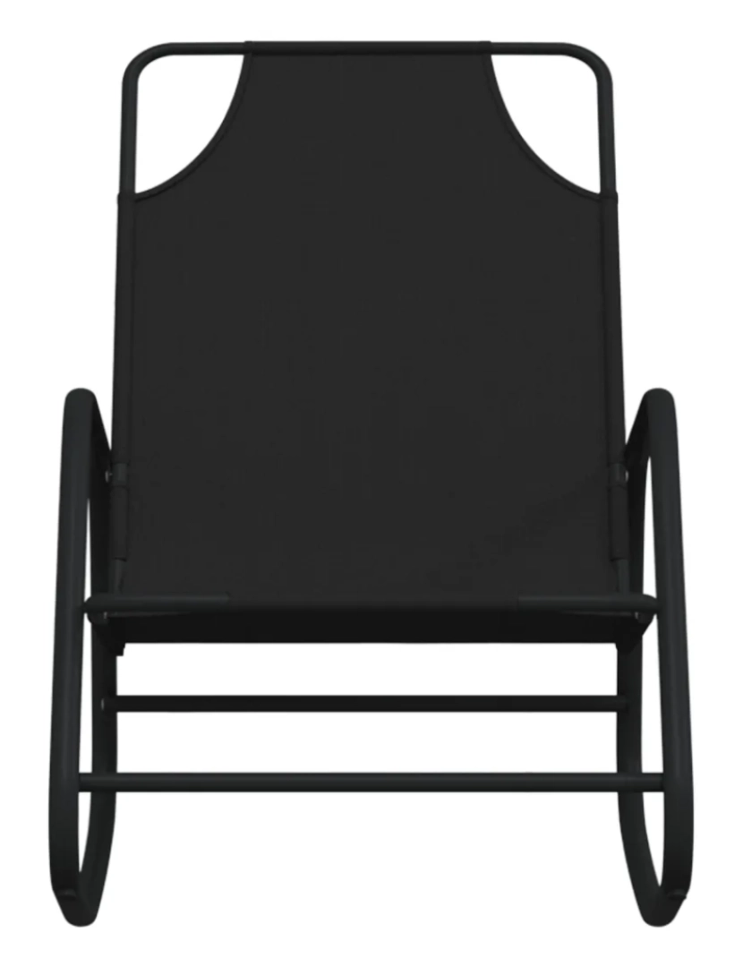 imagem de espreguiçadeira，Cadeira de repouso，Cadeira de descanso baloiço aço e textilene preto CFW5149503