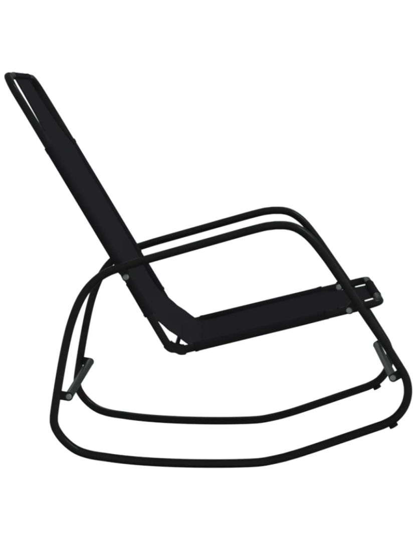 imagem de espreguiçadeira，Cadeira de repouso，Cadeira de descanso baloiço aço e textilene preto CFW5149504