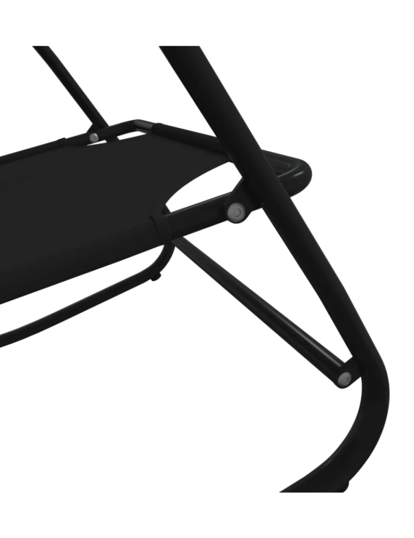 imagem de espreguiçadeira，Cadeira de repouso，Cadeira de descanso baloiço aço e textilene preto CFW5149505
