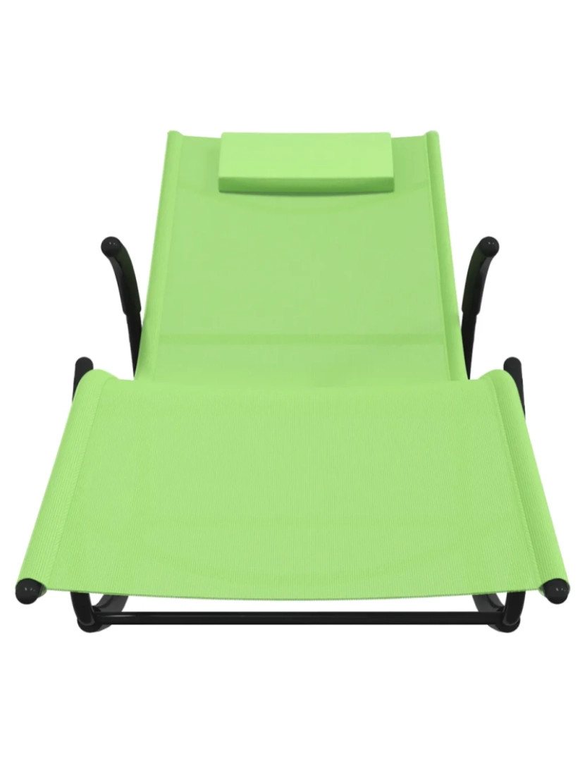 imagem de espreguiçadeira，Cadeira de repouso，Cadeira de descanso baloiço aço e textilene verde CFW4138463