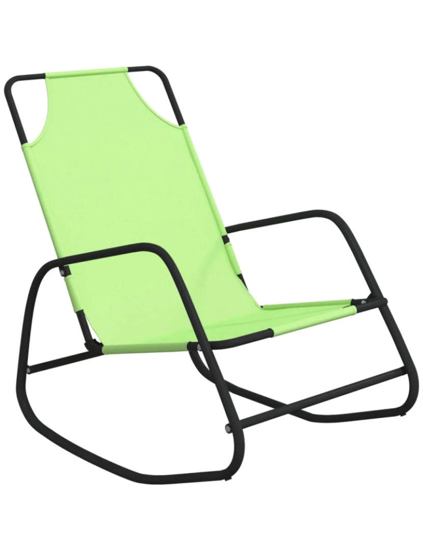 imagem de espreguiçadeira，Cadeira de repouso，Cadeira de descanso baloiço aço e textilene verde CFW8344252