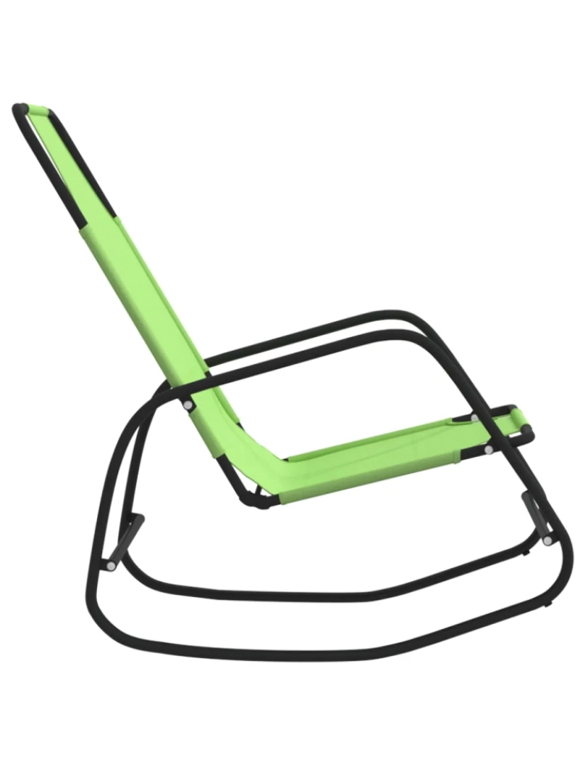 imagem de espreguiçadeira，Cadeira de repouso，Cadeira de descanso baloiço aço e textilene verde CFW8344254